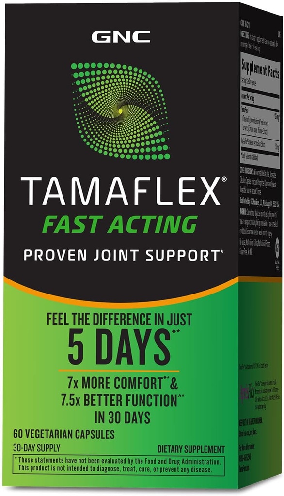 GNC TamaFlex Fast Agissant, Soutien conjoint, 60 capsules végétariennes