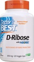 Le meilleur D-Ribose de docteur, soutient la production d'énergie ATP, non-OGM, sans gluten, sans soja, végan 120 bouchons de légumes