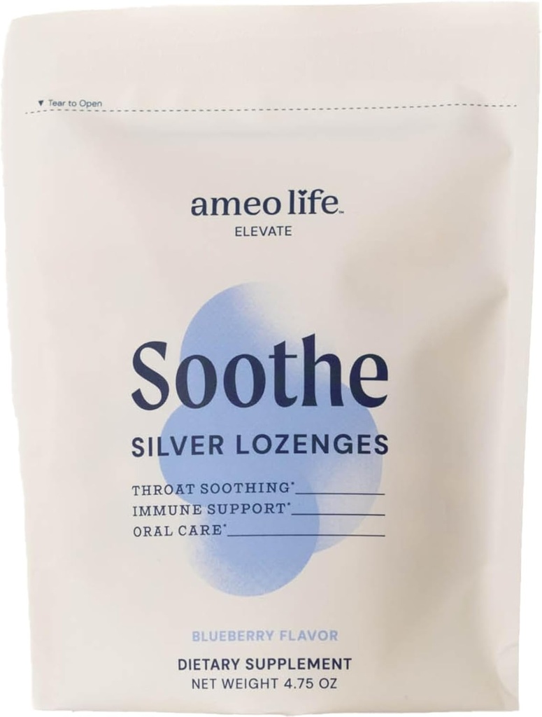 Ameo Life Colloïdal Argent gouttes liquides 150 mcg avec saveur de bleuet - 100 Comte Supplément de soutien immunitaire, naturel Colloïdal Argent gouttes de toux alternative - végétalien, sans gluten et non-OGM