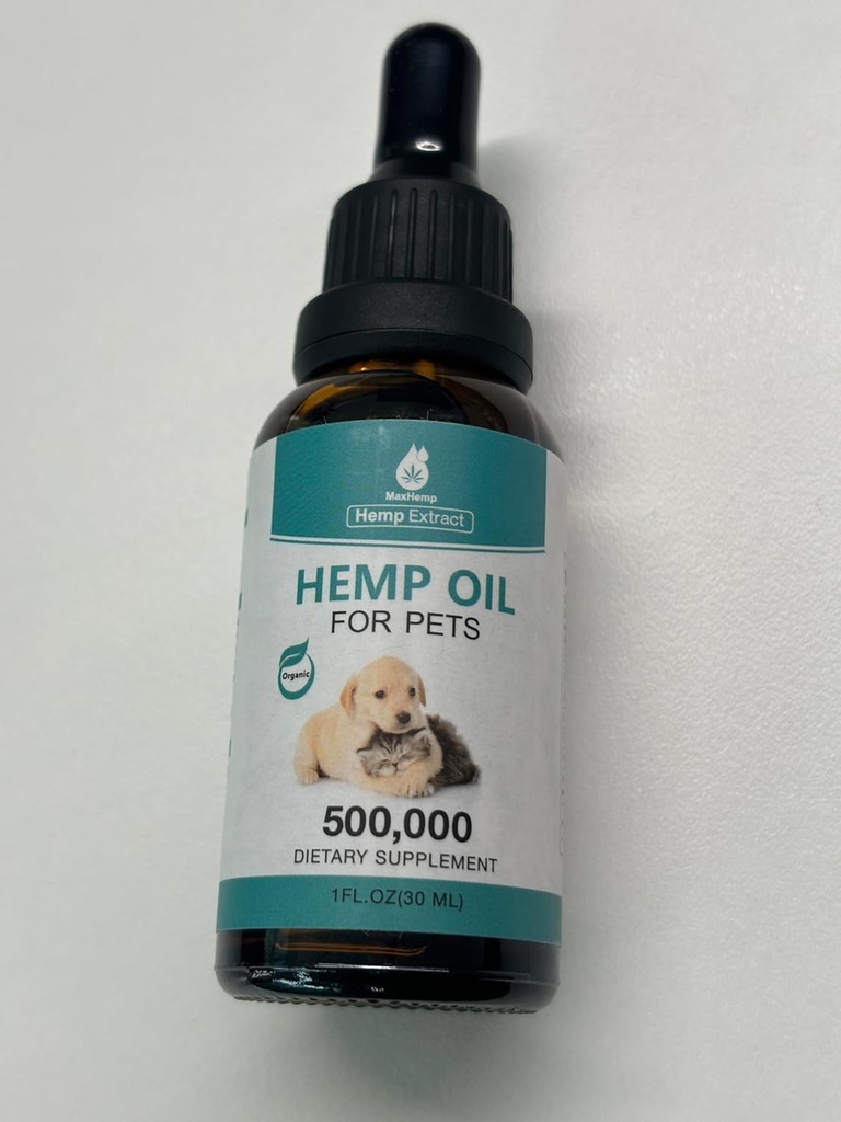 Huile de chanvre pour les chiens et les chats - goutte d'huile calmante naturelle - Gâteries pour animaux biologiques