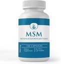 Ingrédients originaux purs MSM, (100 capsules) Toujours purs, sans additifs ou remplisseurs, laboratoire vérifié