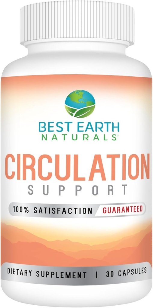 Meilleur supplément de circulation Earth Naturals - Formule équilibrée pour un support circulatoire optimal - 30 capsules (30 jours d'approvisionnement)