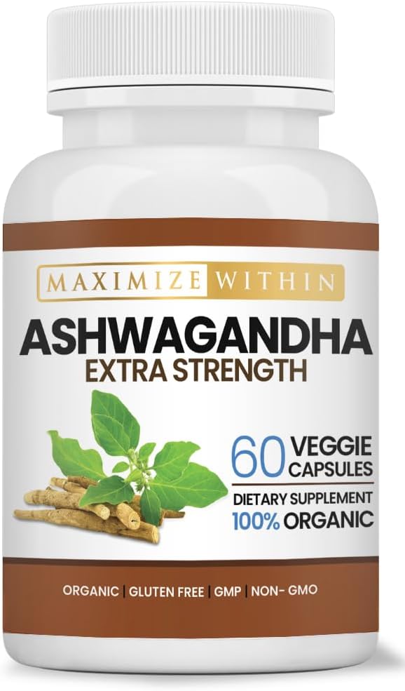Ashwagandha Root Extra Strength – 60 Vegetarian Capsules – Supports Stress, Mood, and Immune Health – Formulated for Enhanced Absorption – Non-GMO Herbal Supplement