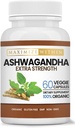 Ashwagandha Root Extra Strength – 60 capsules végétariennes – soutient le stress, l'humeur et la santé immunitaire – formulé pour l'absorption accrue – supplément à base de plantes non OGM