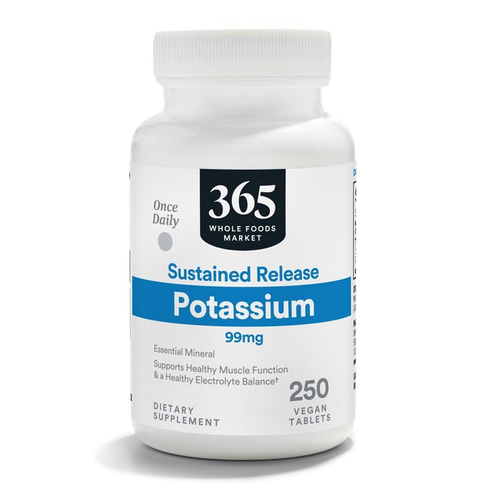 365 par marché des aliments entiers, libération prolongée de potassium 99mg, végétalien, 250 comprimés