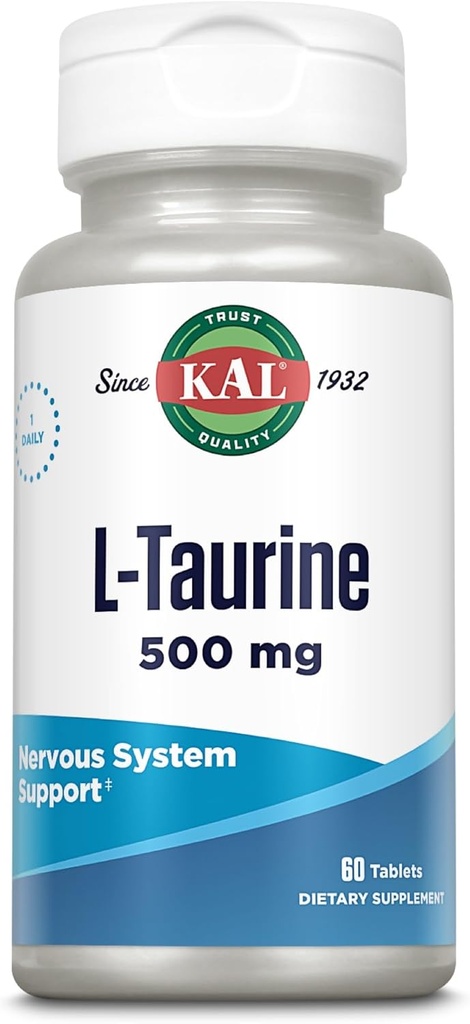 Kal 500 Mg L-Taurine Tablets, 60 Count