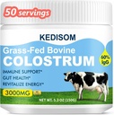 Grass-Fed Bovine Colostrum Supplement Powder - 60% High IgG 3000 mg for Gut Health, Immune Support - Easy to Mix Natural Liposomal Colostrum Superfood, Unflavored, 50 Servings
