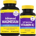 InnovixLabs Vitamine K2 & Magnésium Bundle Full Spectrum Vitamine K2 (90 softgels) Magnésium avancé (150 capsules de libération dans le temps). Soutient des os et des artères sains. *