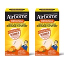 Vitamine C aéroportée 1000mg (par portion) - Comprimés à croquer d'agrumes (64ct/Box), Supplément de soutien immunitaire sans gluten, Vitamines A C E, ZINC, Sélénium, Echinacea, Ginger, Antioxydants (2-Pack)