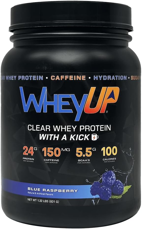 Lean Clear Whey Isolate - 24g de protéines + 150mg de caféine - framboise bleue - poudre de protéines de lactosérum - sans sucre - Kéto-friendly - Juice-Style avant la séance d'entraînement - 20 portions