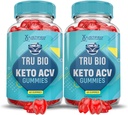 (2 Pack) Tru Bio Keto ACV Gummies Advanced Formula 1000MG TruiBIo Keto Gummies Apple Cider Vinegar Formulated with Pomegranate Beet Juice Powder B12 Vegan Non GMO 120 Gummys