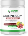 Poudre de magnésium - Mélange anti-stress pour le calme et la régularité - Supplément de citrate de magnésium - Relaxation, soutien musculaire et cardiaque - Cranberry Lemonade Saveur - 30 portions
