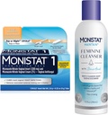 Monistat 1 jour traitement de l'infection des levures pour les femmes, 1 Miconazole ovule Insert et externe Monistat crème anti-Itch Bundle + 10 fl oz acide borique nettoyant féminin