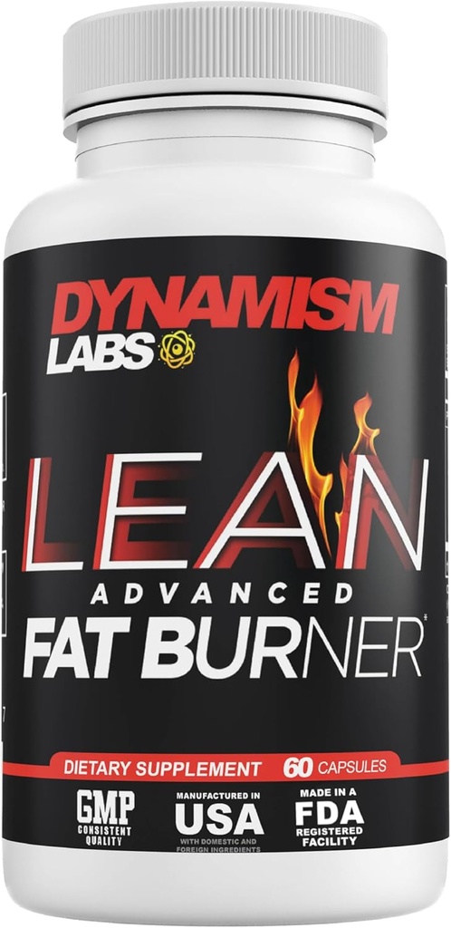 Dynamism Labs Lean Advanced Fat Burner (en anglais seulement) Garcinia Cambogia Extract, Green Tea Extract, Raspberry Ketone (en anglais seulement) Fabriqué aux États-Unis (60 comprimés)