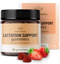 HERBAMAMA Soutien à l'allaitement Gommies - Mélange à base de plantes pour le soutien du flux de lait maternel - Vegan, Supplément d'allaitement non OGM pour les femmes - 60 Pectines à base de fraises-aromatisées
