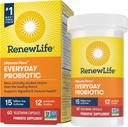 Renouveler la vie Chaque jour Capsules Probiotiques, Supplément quotidien soutient la santé urinaire, digestive et immunitaire, L. Rhamnosus GG, Laiterie, Soy et sans gluten, 15 Million CFU, 60 Compte