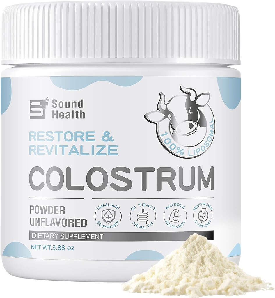 Poudre de supplément de colostrum pour les humains - Supplément de colostrum biologique pour la santé Gut, la croissance des cheveux, le soutien immunitaire - Non aromatisé (73 portions)