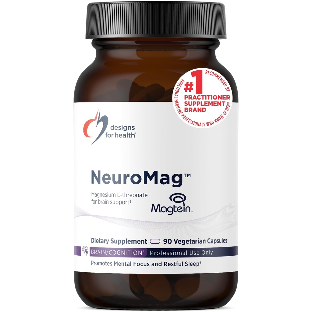 Conceptions pour la santé NeuroMag Magnésium L-Thréonate - Supplément de magnésium chélaté de Magtéine pour la santé cérébrale et la fonction cognitive - Biodisponible Thréonate de Magnésium L (90 Capsules Vegan)
