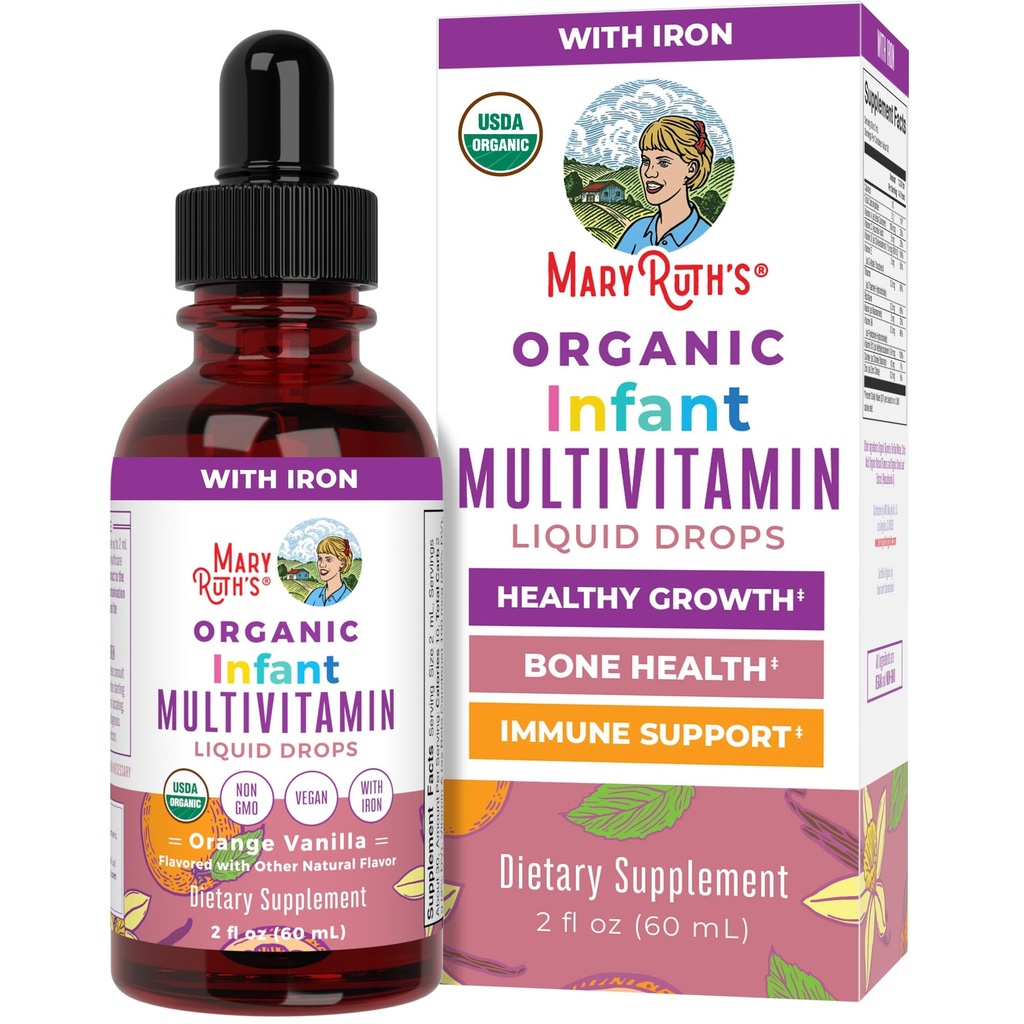 MaryRuth Organics Multivitamine avec du fer pour les nourrissons.
