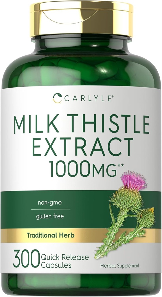 Thistle de lait de Carlyle 1000mg.300 Capsules.