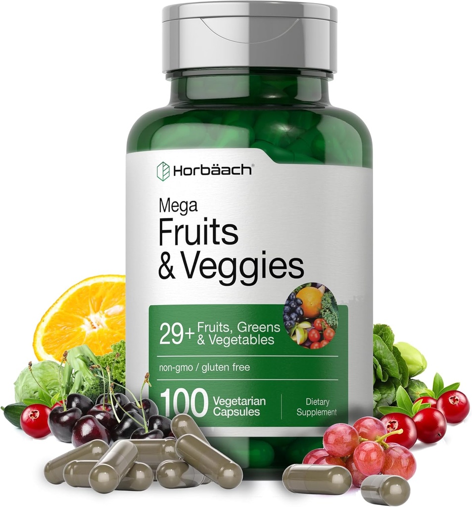 Horbäach Mega Fruits et légumes Supplément de 100 gélules