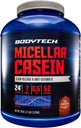 BODYTECH en poudre de protéines de caséine Micellar, libération lente pour la récupération musculaire nocturne - 24 grammes de protéines par portion - Chocolat riche (4 livres)