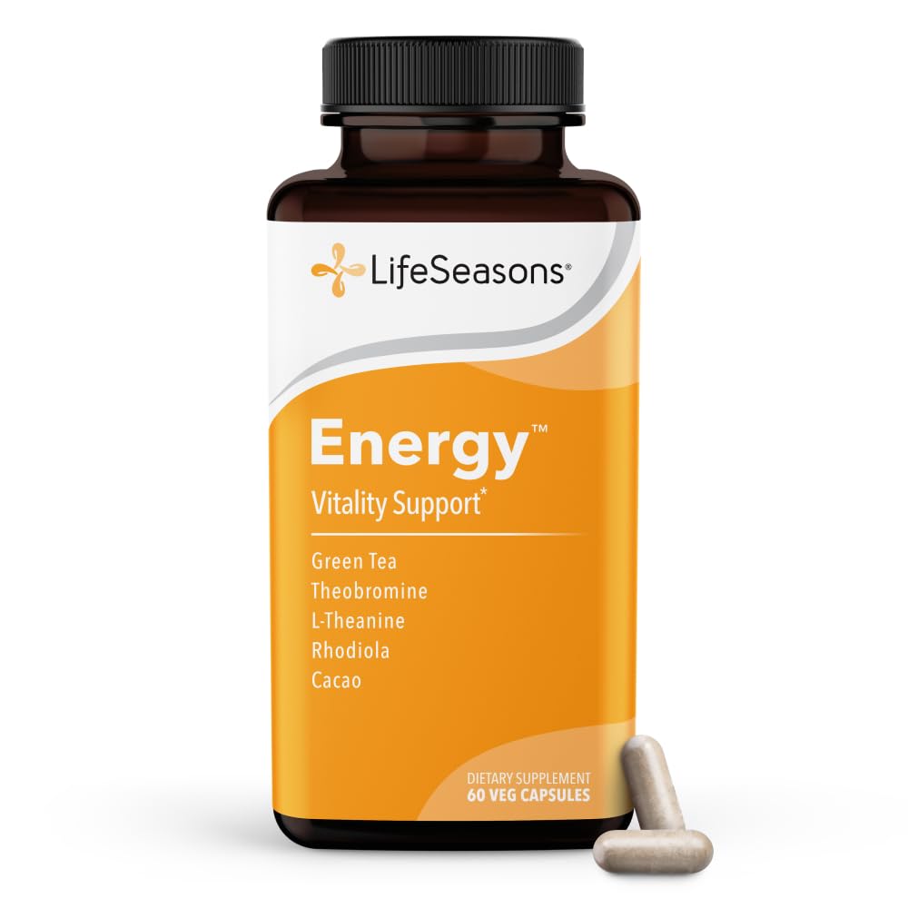 LifeSeasons Energy - Soutien de la vitalité - Booster d'énergie pour la force physique et cognitive - No Jitters - Augmente l'endurance - Contient du thé vert et de la L-Theanine - 60 Compte (paquet de 1)