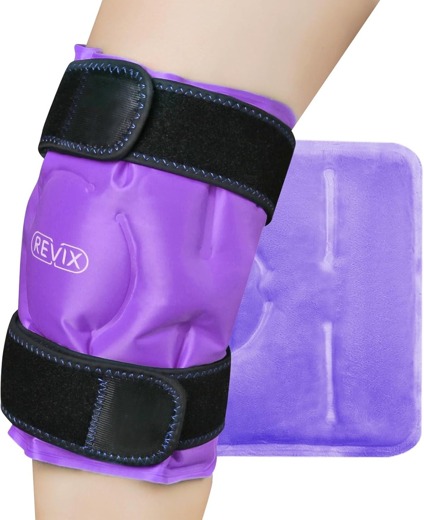 RETIX Knee Ice Pack pour les blessures réutilisables, Gel Ice Wrap avec la thérapie de compression froide pour l'gonflement, les bleus, les blessures, l'arthrite, l'application sans mains