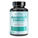 Supplément complexe de magnésium - Glycinat de magnésium chélaté, Citrate, Taurate, Malate, Capsules d'oxyde - Magnésium d'absorption élevée pour le sommeil, Crampes des jambes, Relief musculaire, 400mg, 120 Capsules de Veggie