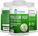Aeternum Psyllium Husk Caps USA Made - Supplément en fibre naturelle de qualité supérieure - 240 capsules en poudre de musc 725 Mg par portion, soutient un système digestif sain - tout naturel 100% soluble