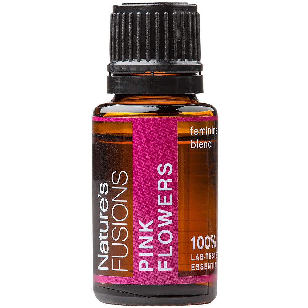 Nature's Fusions Fleurs roses, 100% mélange d'huile essentielle pure et naturelle pour l'aromathérapie et l'utilisation topique, .5 Fl Oz (paquet de 1) (15 mL)