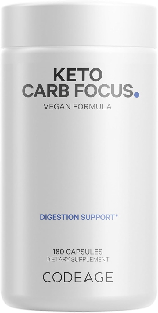 Codeage Keto Carb, haricot blanc, supplément d'écorce de thé vert et de cannelle, triple action Keto Cheat pilules végétaliennes, kétogénique, faible teneur en glucides sucre, 3 mois d'approvisionnement, non-OGM, sans gluten, 180 capsules