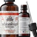 Teinture organique en bois de worm - Supplément naturel de nettoyage intestinal et de nettoyage digestif - Extrait d'herbe en bois de worm pour désintoxication - Fabriqué aux États-Unis - 2 Fl Oz (Wormwood - 2 Fl Oz)