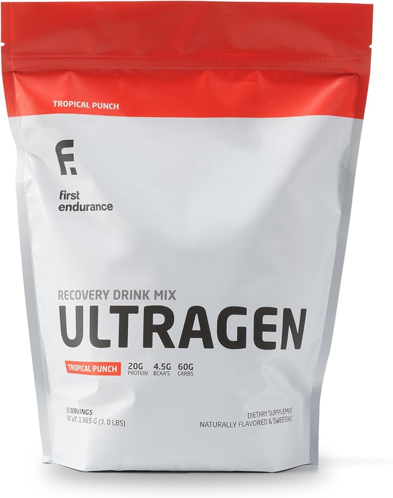 PREMIERE ENDURANCE Ultragen Recovery Drink Powder, Protein Mix, Boosts Energy, Accélérate Recovery