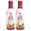 Nectar d'Aloe Berry - 90,7 % Gel pur d'Aloe Vera avec canneberges et pommes - Aucun conservateur - 1L (paquet de 2)