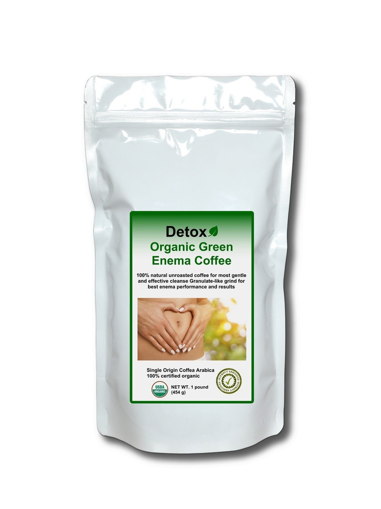 Detox Organic Green Enema Coffee (1 Pound) - Original Gers. Formula for Detox and Cleansing - GMP certified, Lab tested