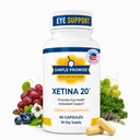 Promise simple - Suppléments de lutéine et de zéaxanthine Xetina 20TM - Soutien essentiel pour la santé des yeux avec les vitamines E, Eyebright, Zinc, Extrait de graines de raisin, Rutin et Bilberry - 60 capsules