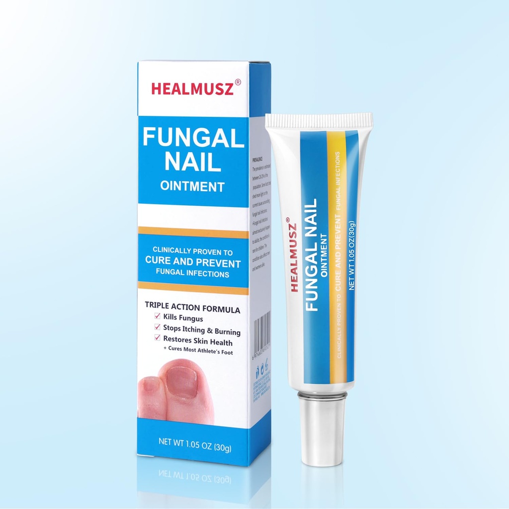 HEALMUSZ Toe Nail Fongus Ointment, Crème antifongique pour la santé des Toenail, Fongus des pieds avec Tolnaftate.