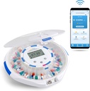 Live Fine Smart WiFi Distributeur automatique de pilules L'organisateur de 28 jours de médicaments jusqu'à 9 doses par jour pour la surveillance des soins avec clé de verrouillage, alarmes lumineuses/sondes pour les prescriptions et les vitamines