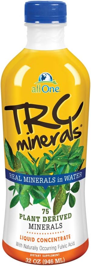 allOne TRC Minerals Liquid | Unflavored | Full Spectrum of 75 Plant-Derived Trace Minerals & Electrolytes Per Ounce | 32oz