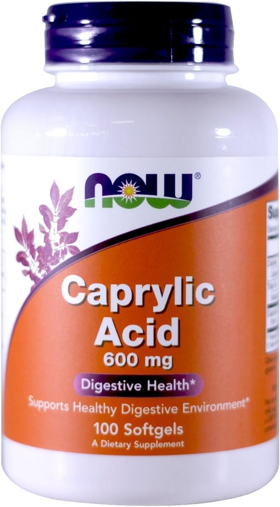 Maintenant aliments acide caprylique 600mg, 100 softgels - (paquet de 2)