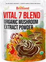 Le meilleur supplément de mélange d'extraits de champignons 7 d'Ellie Organic 114 portions Cordyceps à double extrait haute puissance, Reishi, Turquie Tail, Chaga, Lion's Mane - 4oz