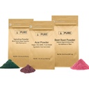 INGRÉDIENTS ORIGINAL DE PURE Racine de betterave, Spiruline et poudre d'açai, tailles diverses, non OGM, suppléments à base de plantes