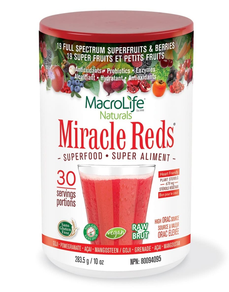 Macrolife Naturals Reds Supplément poudre, 10 oz
