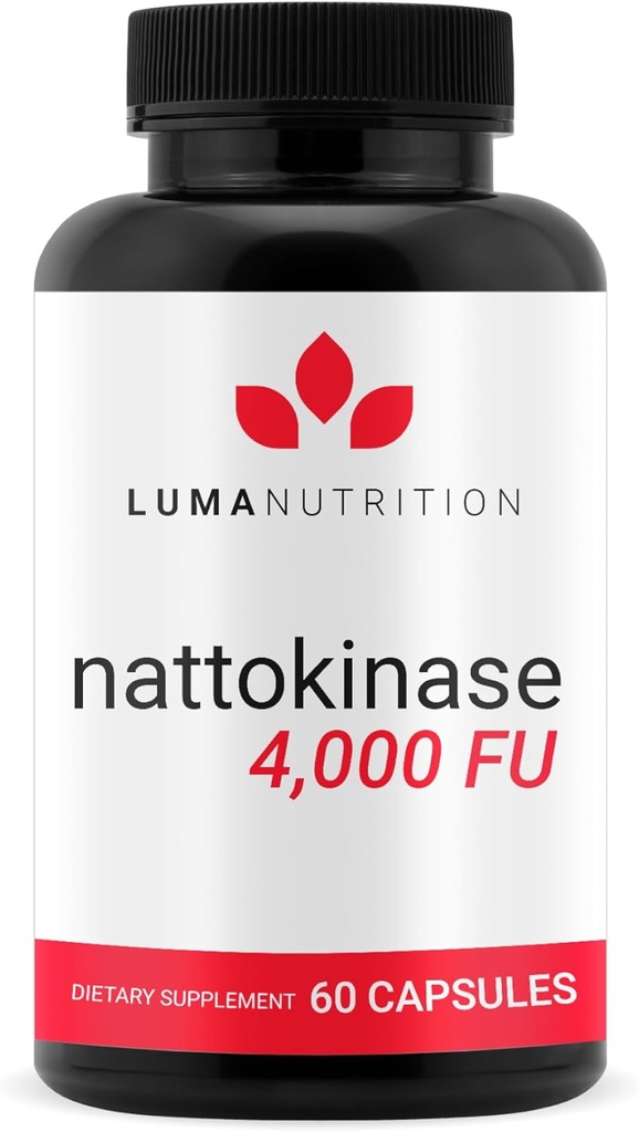 Luma Nutrition Supplément Nattokinase - Japonais Natto 4000 FU par portion, Premium Heart Health Support - Vegan & Gluten Free - 60 Capsules - Fabriqué aux États-Unis