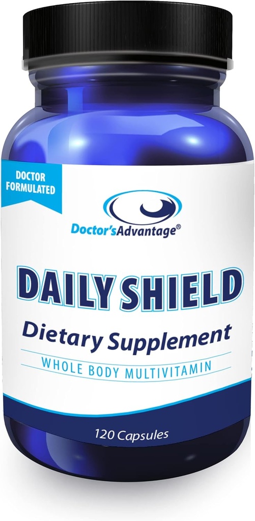 L'avantage du docteur Shield quotidien multivitamine avec extrait de thé vert et Bilberry.
