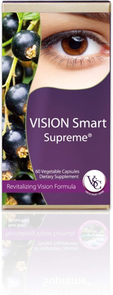 Vision Smart Supreme - Supplément de l'œil supérieur, ingrédients nutraceutiques premium avec 210mg d'anthocyanes purs de D3R et C3R, Capsules de Veggie. Produit des États-Unis