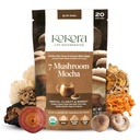 7 Mocha de champignons - Poudre de champignons Adaptogènes organiques - y compris la dinde Tail & Lions Mane - Energise et favorise la clarté mentale* - Vegan, sans gluten, sans sucre ajouté - 20 portions - 120g