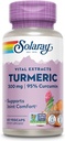 SOLARAY Supplément curcuma 300 mg - Extrait de racine curcuma avec 95% Curcumin - Supplément de soutien conjoint pour la santé et le confort - Non-OGM, végétalien, sans gluten, garantie de 60 jours, 60 portions