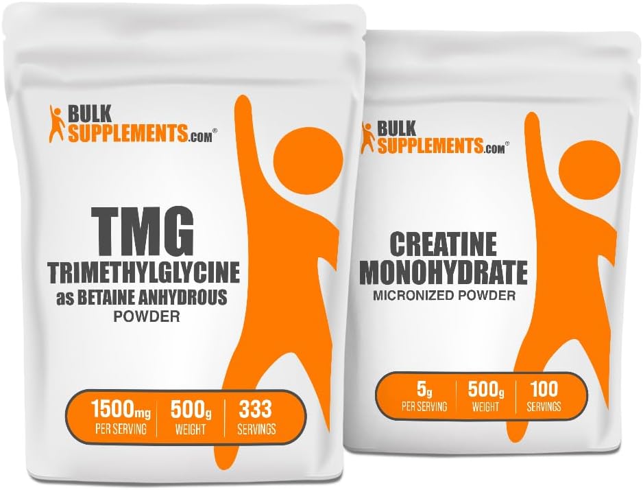 BulkSupplements Trimethylglycine (TMG) 500g + Creatine 500g Bundle